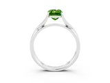 White gold Emerald Cut Peridot Solitaire Twist Band Prong Setting Ring_39