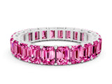 White gold Emerald Cut Pink Sapphire Eternity Band with Shared Prong Setting_18