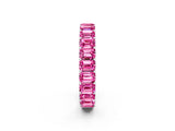 White gold Emerald Cut Pink Sapphire Eternity Band with Shared Prong Setting_20