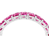 White gold Emerald Cut Pink Sapphire Eternity Band with Shared Prong Setting_22