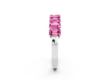 White gold Emerald Cut Pink Sapphire Prong-Set Eternity Band_20