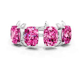 White gold Emerald Cut Pink Sapphire Prong-Set Half Eternity Band_30