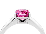 White gold Emerald Cut Pink Sapphire Solitaire Engagement Ring with Classic Band and Four-Prong Setting_40