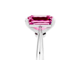 White gold Emerald Cut Pink Sapphire Solitaire Engagement Ring with Classic Band and Four-Prong Setting_41