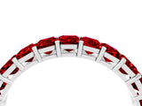 White gold Emerald Cut Ruby Eternity Band with Shared Prong Setting_10