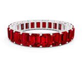 White gold Emerald Cut Ruby Eternity Band with Shared Prong Setting_6