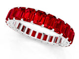 White gold Emerald Cut Ruby Eternity Band with Shared Prong Setting_7