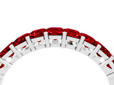 White gold Emerald Cut Ruby Prong-Set Eternity Band_10