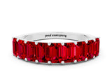 White gold Emerald Cut Ruby Prong-Set Eternity Band_6