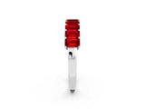 White gold Emerald Cut Ruby Prong-Set Eternity Band_8