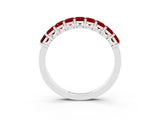 White gold Emerald Cut Ruby Prong-Set Eternity Band_9