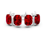 White gold Emerald Cut Ruby Prong-Set Half Eternity Band_18
