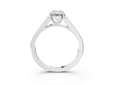 White gold Emerald Cut Solitaire Cathedral Diamond Engagement Ring with Channel-Set Band and Four-Prong Setting_6
