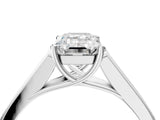 White gold Emerald Cut Solitaire Cathedral Diamond Engagement Ring with Channel-Set Band and Four-Prong Setting_7