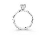 White gold Emerald Cut Solitaire Diamond Engagement Ring with Twisted Pave Band and Four-Prong Setting_10