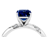 White gold Emerald Cut Solitaire Diamond Engagement Ring with Twisted Pave Band and Four-Prong Setting_4