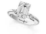 White gold Emerald Cut Solitaire Diamond Engagement Ring with Twisted Pave Band and Four-Prong Setting_8