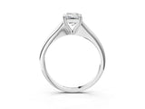 White gold Emerald Cut Solitaire Diamond Ring with Six-Prong Setting and Classic Band_23