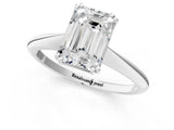 White gold Emerald Cut Solitaire Diamond Ring with Six-Prong Setting and Classic Band_31