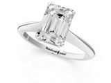 White gold Emerald Cut Solitaire Diamond Ring with Six-Prong Setting and Classic Band_45