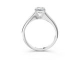 White gold Emerald Cut Solitaire Diamond Ring with Six-Prong Setting and Classic Band_47
