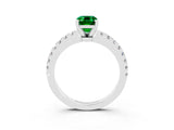 White gold Emerald Cut Solitaire Diamond with Pavé Band and Four-Prong Setting_3