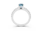 White gold Emerald Cut Solitaire Diamond with Pavé Band and Four-Prong Setting_3