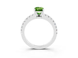 White gold Emerald Cut Solitaire Diamond with Pavé Band and Four-Prong Setting_3