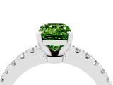 White gold Emerald Cut Solitaire Diamond with Pavé Band and Four-Prong Setting_4