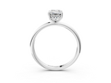 White gold Emerald Cut Solitaire Engagement Ring with Four-Prong Setting and Classic Band_56