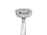 White gold Emerald Cut Solitaire Engagement Ring with Four-Prong Setting and Classic Band_58
