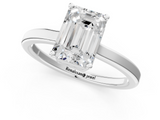 White gold Emerald Cut Solitaire Engagement Ring with Four-Prong Setting on a Classic Band_60