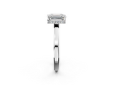 White gold Emerald Cut Solitaire Engagement Ring with Four-Prong Setting on a Classic Band_63