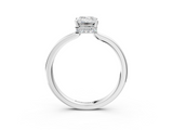 White gold Emerald Cut Solitaire Engagement Ring with Four-Prong Setting on a Classic Band_64