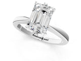 White gold Emerald Cut Solitaire Engagement Ring with Six-Prong Setting and Tapered Band_111