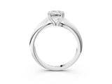 White gold Emerald Cut Solitaire Engagement Ring with Tapered Band and Four-Prong Setting 3