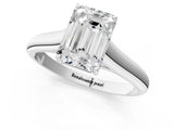 White gold Emerald Cut Solitaire Engagement Ring with Tapered Band and Four-Prong Setting_4