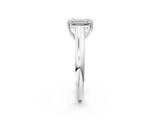 White gold Emerald Cut Solitaire Engagement Ring with Tapered Band and Four-Prong Setting_5