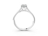 White gold Emerald Cut Solitaire Engagement Ring with Tapered Band and Four-Prong Setting_6