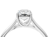 White gold Emerald Cut Solitaire Engagement Ring with Tapered Band and Four-Prong Setting_7