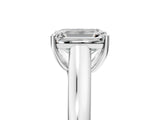 White gold Emerald Cut Solitaire Engagement Ring with Tapered Band and Four-Prong Setting_8