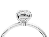 White gold Emerald Cut Solitaire Engagement Ring with Thin Band and Four-Prong Setting_7