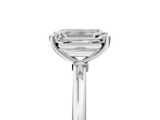 White gold Emerald Cut Solitaire Engagement Ring with Thin Band and Four-Prong Setting_8