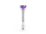 White gold Emerald Cut Solitaire Pave Diamond Engagement Ring with Four-Prong Setting_14