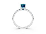 White gold Emerald Cut Solitaire Pave Diamond Engagement Ring with Four-Prong Setting_15