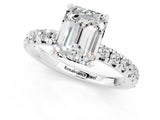 White gold Emerald Cut Solitaire Pave Diamond Engagement Ring with Four-Prong Setting_25