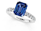White gold Emerald Cut Solitaire Pave Diamond Engagement Ring with Four-Prong Setting_25