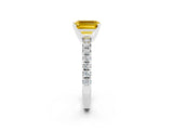 White gold Emerald Cut Solitaire Pave Diamond Engagement Ring with Four-Prong Setting_26
