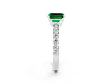 White gold Emerald Cut Solitaire Pave Diamond Engagement Ring with Four-Prong Setting_26