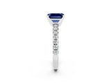 White gold Emerald Cut Solitaire Pave Diamond Engagement Ring with Four-Prong Setting_26